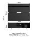 Ver imagem 3 de Rack Madesa Dubai e Painel para Tv até 65 Polegadas com Pés - Preto/branco