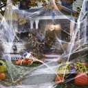 Ver imagem 2 de Teia de Aranha Realista Halloween Kit 5 Uni Festa Tematica Decoraçao Dia Das Bruxas Susto Terror Med