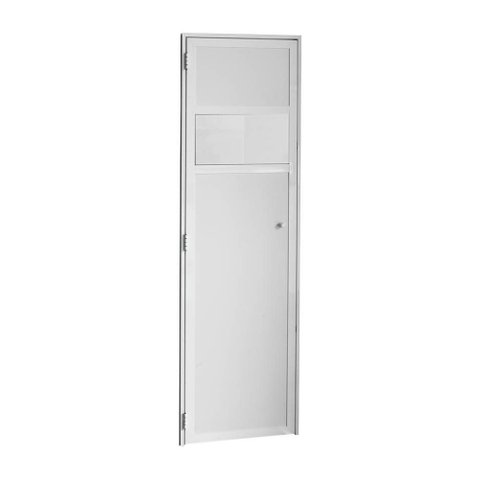 Porta de Alumínio para Sauna 60x190cm Abertura Esquerda Kazan Branco
