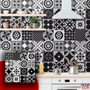 Ver imagem 3 de Papel de Parede Azulejos Preto Cozinha Adesivo 3m Lavável