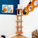 Ver imagem 3 de Estante de Canto de Madeira Pinus 5 Prateleiras Linea Carvalho