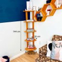 Ver imagem 4 de Estante de Canto de Madeira Pinus 5 Prateleiras Linea Carvalho