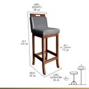 Ver imagem 2 de Kit 4 Banquetas Alta para Bancada Milão Madeira Castanho Suede Cinza CCS