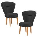 Ver imagem 1 de Kit 2 Poltronas Decor Estofada para Mesa de Jantar Sala de Espera Ergonômica Pés Palito Resistente