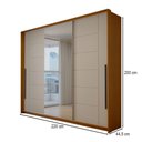 Ver imagem 2 de Guarda-Roupa Casal Genebra 3 Portas 4 Gavetas com Espelho Freijó/Creme - Panorama Móveis