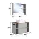 Ver imagem 3 de Conjunto Banheiro Gabinete com Cuba e Espelheira Suspenso Multimóveis Crpro-CON033 Mel/Arenas
