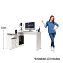 Ver imagem 6 de Mesa para Computador Flex em L ou Linear com Corrediças Telescópicas e Puxadores ABS Branco