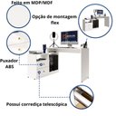Ver imagem 4 de Mesa para Computador Flex em L ou Linear com Corrediças Telescópicas e Puxadores ABS Branco