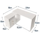 Ver imagem 5 de Mesa para Computador Flex em L ou Linear com Corrediças Telescópicas e Puxadores ABS Branco