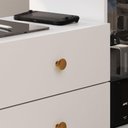 Ver mais imagens de Mesa para Computador Flex em L ou Linear com Corrediças Telescópicas e Puxadores ABS Branco