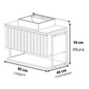 Ver imagem 3 de Gabinete para Banheiro 80cm 100% Mdf Metalon 20x20 1 Porta Basculante Frisê Mgm Móveis Titãnio