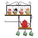 Ver imagem 1 de Prateleira de Cozinha Rustica com Porta Papel Toalha Modelo Panelinhas