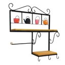 Ver imagem 3 de Prateleira de Cozinha Rustica com Porta Papel Toalha Modelo Panelinhas