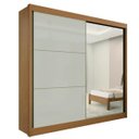 Ver imagem 1 de Guarda Roupa Casal com Espelho 2 Portas 6 Gavetas - Titanium-cinamomo/off White - Móveis D'doro