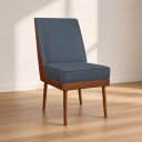 Ver imagem 3 de Kit 02 Cadeiras Decorativa Estofada para Sala de Jantar Virgínia Suede - Élpis Móveis - Azul Marinho