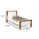 Ver imagem 3 de Cama Juvenil com Proteção Lateral Mdf com Pés de Madeira para Quarto de Criança Unissex Meli