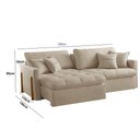 Ver imagem 5 de Sofá Cama A303 3 Lugares Retrátil e Reclinável 200cm Bege Meu Sofá Online