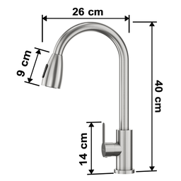 Torneira para Cozinha Mangueira Flexível Roma Aço Inox 304 Goldenx - 6