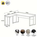 Ver imagem 3 de Mesa L Escritório Industrial 1,70m X 0,70m Pés Metal F5 Cor:nogal com Preto