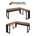 Ver imagem 7 de Mesa L Escritório Industrial 1,70m X 0,70m Pés Metal F5 Cor:nogal com Preto