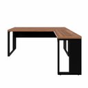 Ver imagem 5 de Mesa L Escritório Industrial 1,70m X 0,70m Pés Metal F5 Cor:nogal com Preto