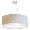 Ver imagem 1 de Lustre Pendente Cilíndrico Vivare Md-4070 Cúpula em Tecido 80x30cm - Bivolt - Linho Bege - Bivolt