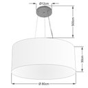 Ver imagem 2 de Lustre Pendente Cilíndrico Vivare Md-4070 Cúpula em Tecido 80x30cm - Bivolt - Linho Bege - Bivolt