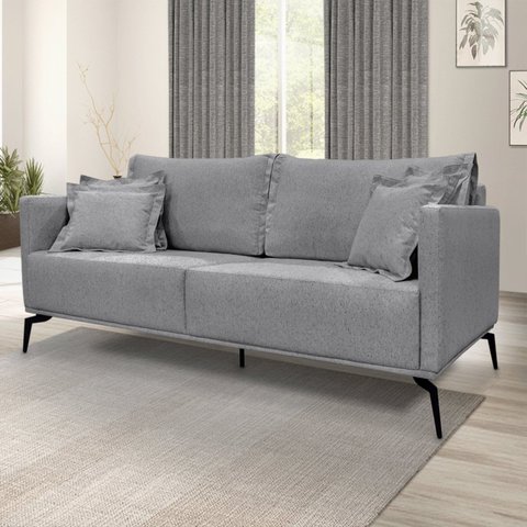 Sofá 2 Lugares 160cm Linho Lion Cinza