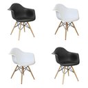 Ver imagem 1 de Kit 4 Cadeira Charles Melbourne Madeira Branco Preto Facthus