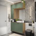 Ver imagem 1 de Conjunto para Banheiro Kappesberg Celeste 4 Peças Nogueira/verde 120cm