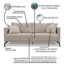 Ver imagem 4 de Sofá 2 Lugares 180cm Linho Lion Cinza Areia