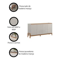Buffet Clássico Grande para Sala de Jantar Elegance Lukaliam:jequitiba/ Off White - 4