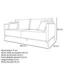Ver imagem 3 de Sofá 3 Lugares 200cm Linho Lion Cinza