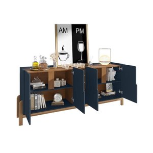 Buffet Lizz 1,90 Azul Cobalto/cedro - Casa D