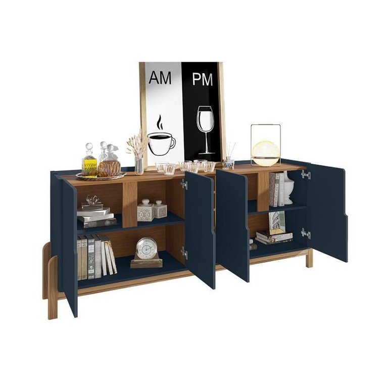 Buffet Lizz 1,90 Azul Cobalto/cedro - Casa D