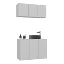 Ver imagem 1 de Conjunto Gabinete de Banheiro e Armário Aéreo 3 Portas Multimóveis Mp5048 Branco