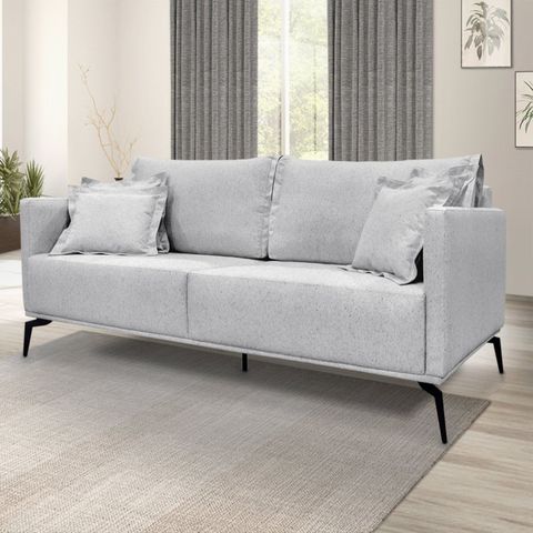 Sofá 3 Lugares 200cm Linho Lion Cinza Grigio