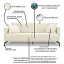 Ver imagem 4 de Sofá 3 Lugares 220cm Linho Lion Branco Pérola