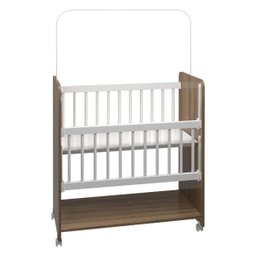 Mini Berço Compacto Portátil para Bebê com Grade Movel Rodízio Colchão Suporte Mosquiteiro e Pratele - 4