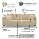 Ver imagem 4 de Sofá 3 Lugares 220cm Linho Lion Dourado