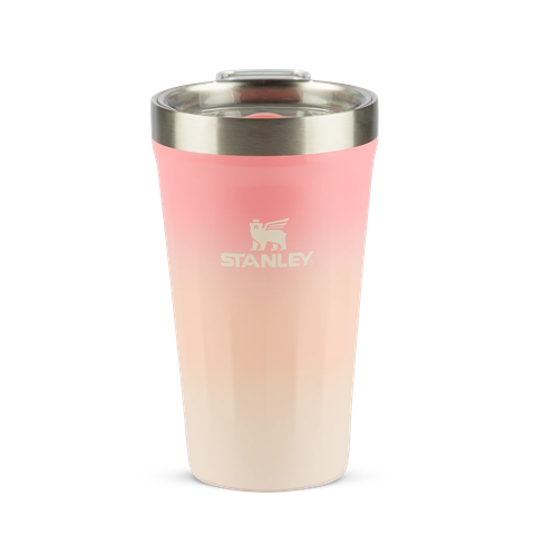 Copo Texturizado com Tampa Stanley 473ml - Pink Mesa Sunset Gloss