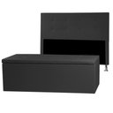 Ver imagem 1 de Kit Cabeceira e Calçadeira Baú Queen 1,60m Berlim Material Sintético Preto Sky Mobile