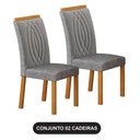 Ver imagem 1 de Cadeira para Mesa de Jantar Doha Kit 2 Peças Cinamomo Linho Cinza - Leifer