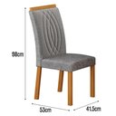 Ver imagem 3 de Cadeira para Mesa de Jantar Doha Kit 2 Peças Cinamomo Linho Cinza - Leifer