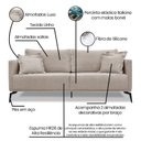 Ver imagem 4 de Sofá 3 Lugares 220cm Linho Lion Cinza Areia