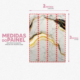 Papel de Parede Painel 3D Mármore Branco Preto Dourado 2M Revestimento Auto Colante Brilho - 5
