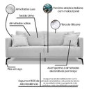 Ver imagem 4 de Sofá 3 Lugares 220cm Linho Lion Cinza Grigio