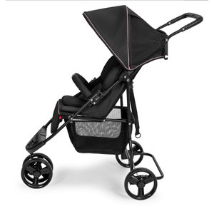 Carrinho Hórus Tutti Baby 3 Rodas - Preto e Rosa, 0-15kg - Conforto e Praticidade para Passeios