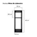 Ver imagem 2 de Kit 2 Mesas de Cabeceira Safira MDP Moderno Preto Mercado Das Prateleiras