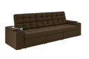 Ver imagem 4 de Sofá Confort Premium 2,30m Assento Retrátil e Reclinável Porta Copos e USB Suede Marrom - Xflex